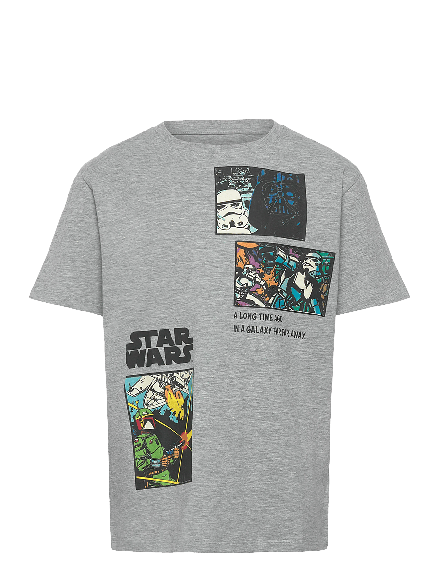 name it - NKMMYLLE STARWARS SS NREG TOPBOX BFU - t-shirts à manches courtes - grey melange - 0