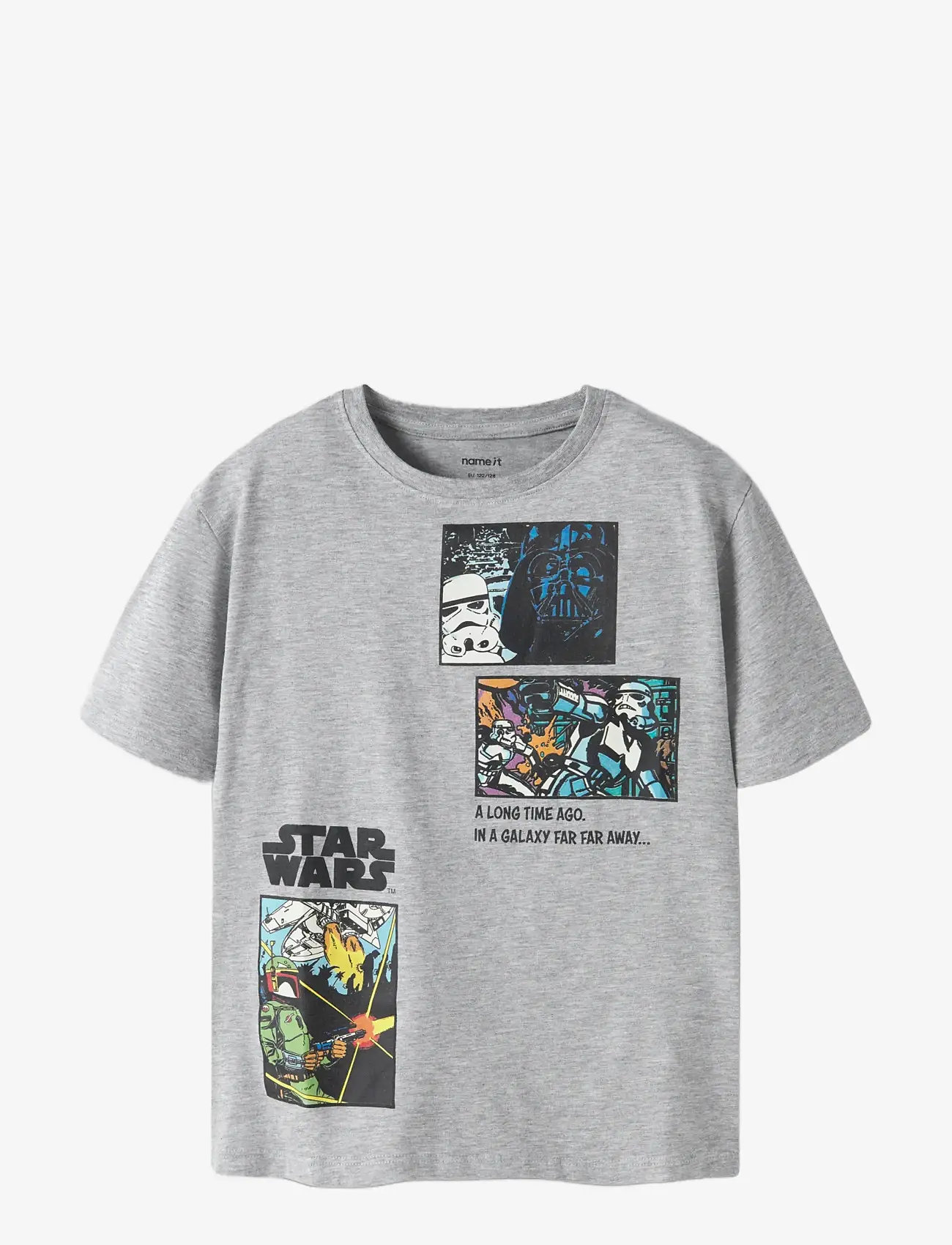 name it - NKMMYLLE STARWARS SS NREG TOPBOX BFU - kortærmede t-shirts - grey melange - 2