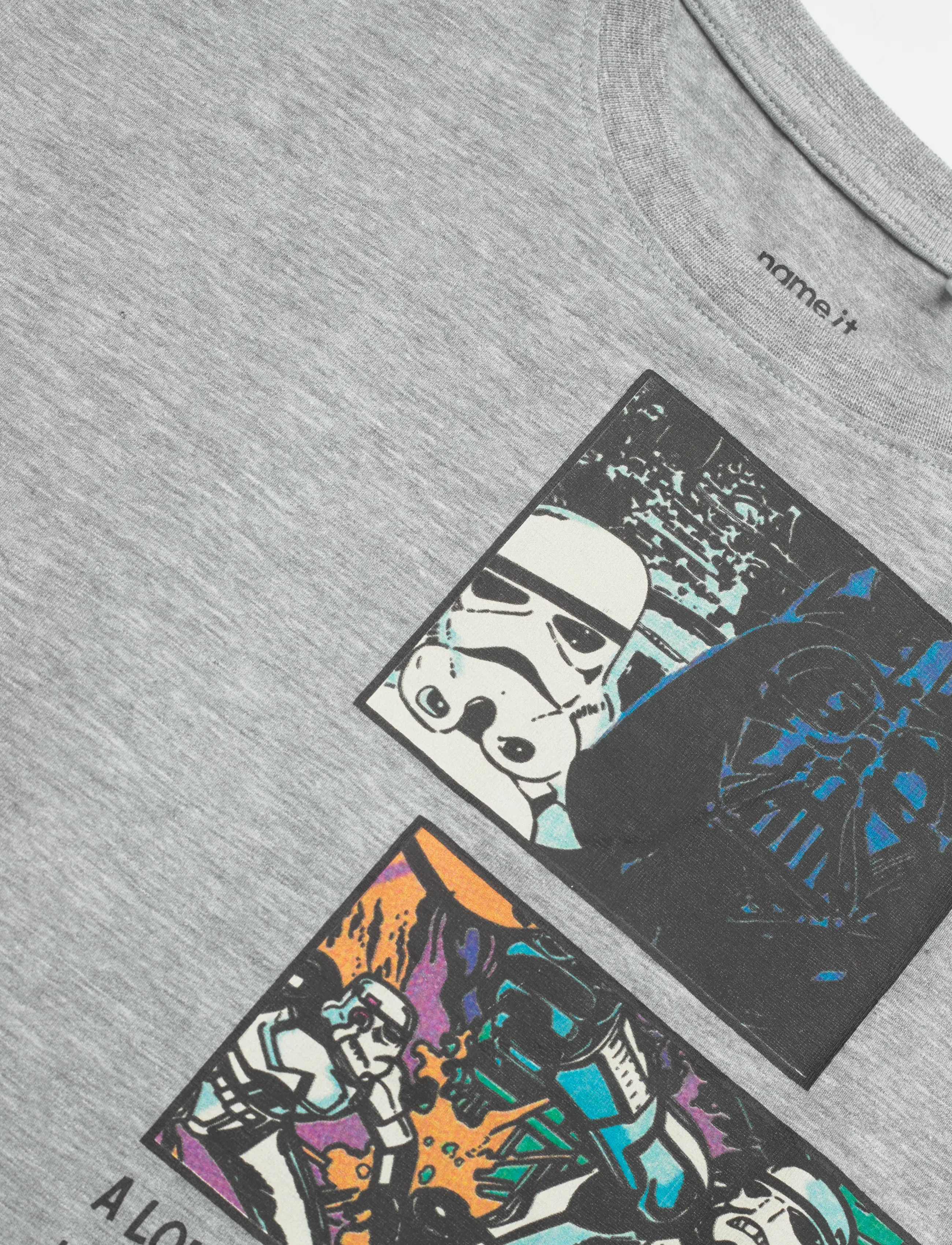 name it - NKMMYLLE STARWARS SS NREG TOPBOX BFU - short-sleeved t-shirts - grey melange - 3