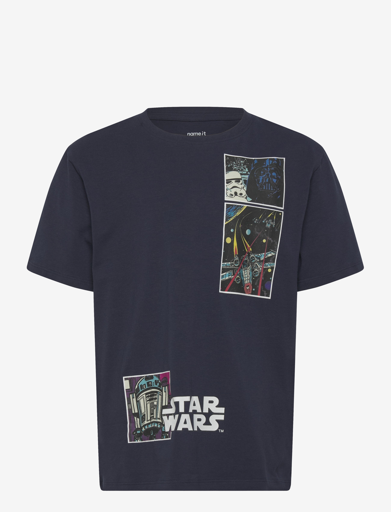 name it - NKMMYLLE STARWARS SS NREG TOPBOX BFU - kortærmede t-shirts - navy blazer - 0