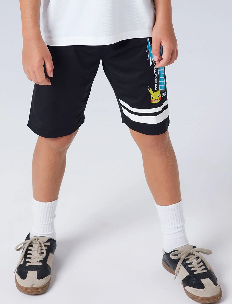 name it - NKMMILE POKEMON NREG LONG PO SHORTS SKY - sport-shorts - black - 3