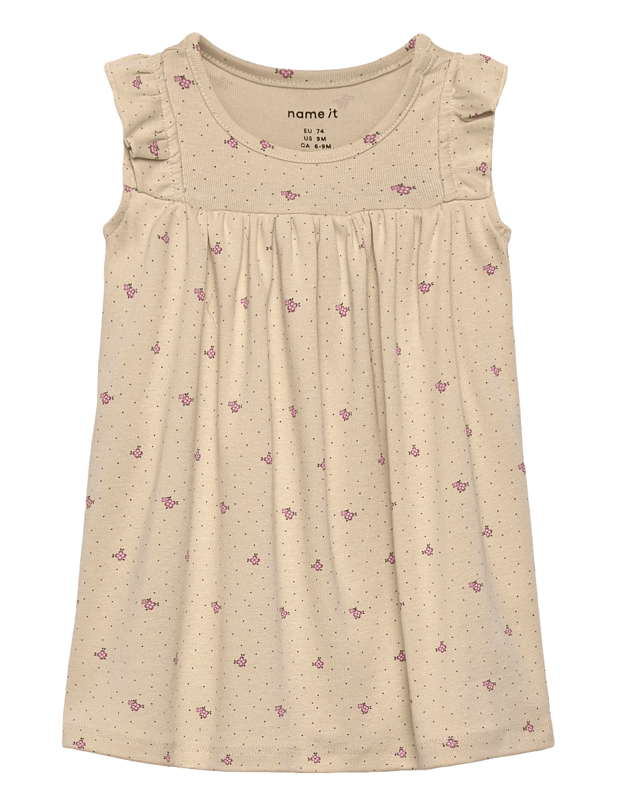 name it - NBFHITTA CAPSL BODYDRESS - trumpomis rankovėmis - almond milk - 0