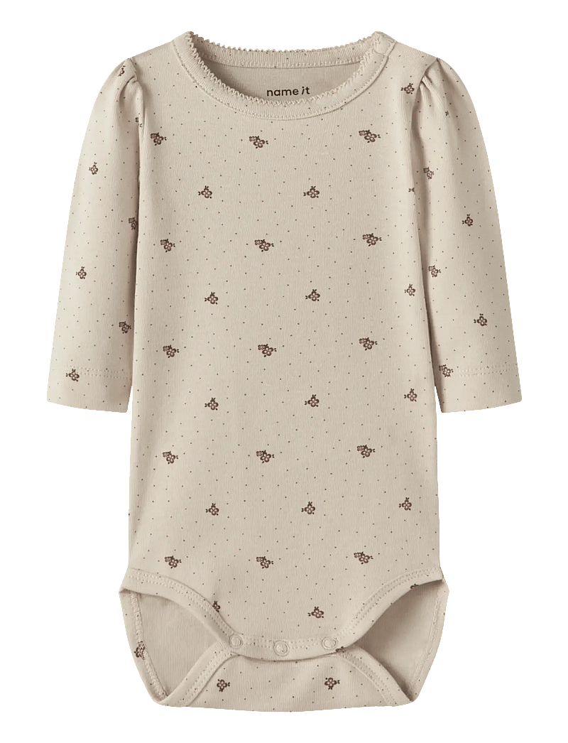 name it - NBFHITTA LS BODY - langærmede heldragter - almond milk - 0