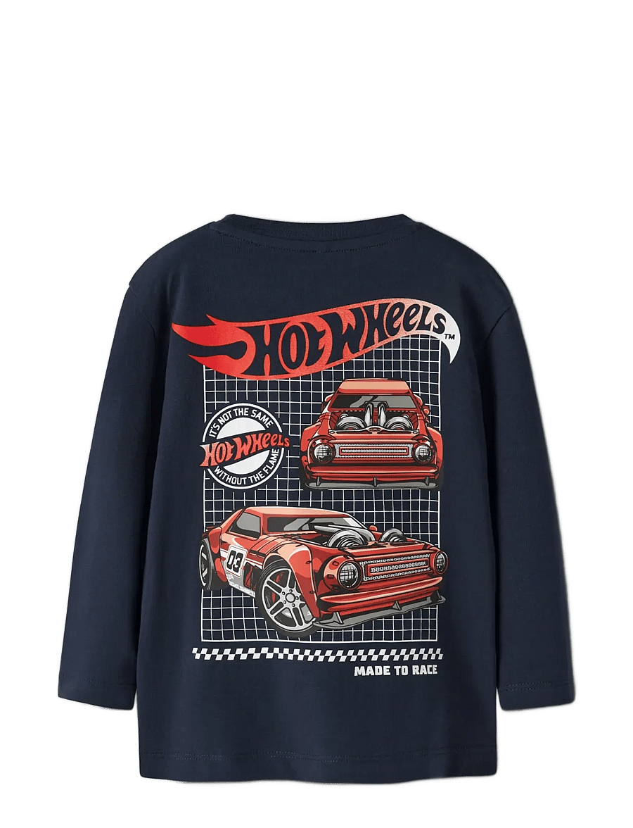 name it - NMMATREUS HOTWHEELS NREG LS TOP SKY - långärmade t-shirts - navy blazer - 2