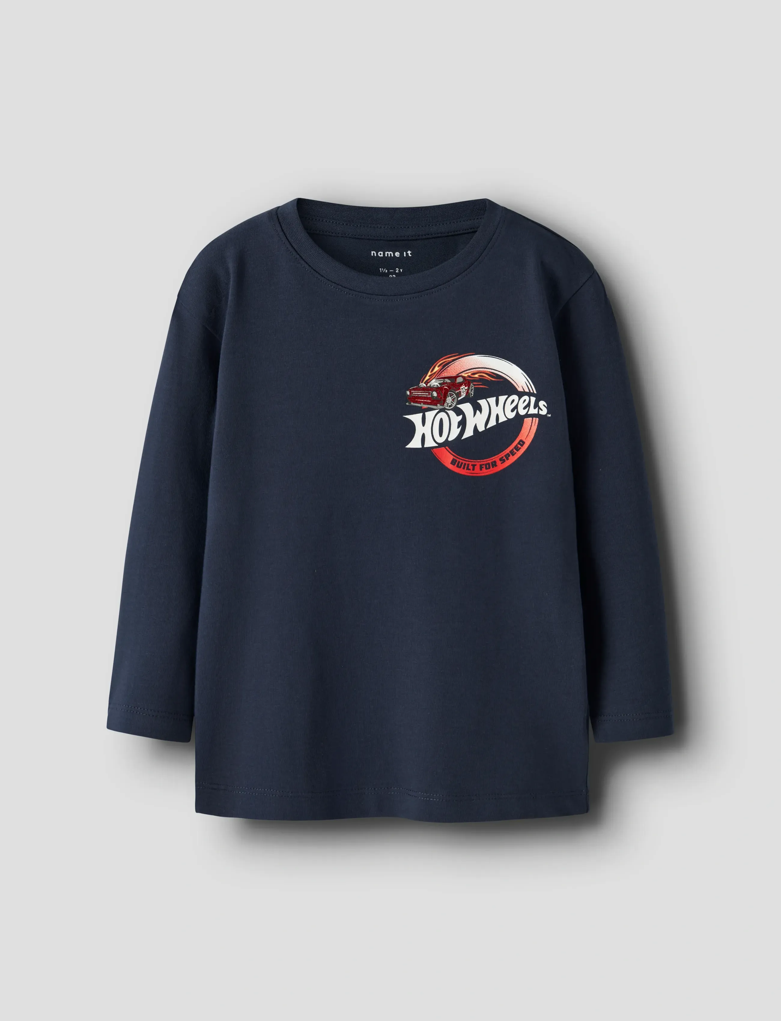 name it Nmmatreus Hotwheels Nreg Ls Top Sky, Børn, Grafisk Langærmet Top, Navy, Str: 92