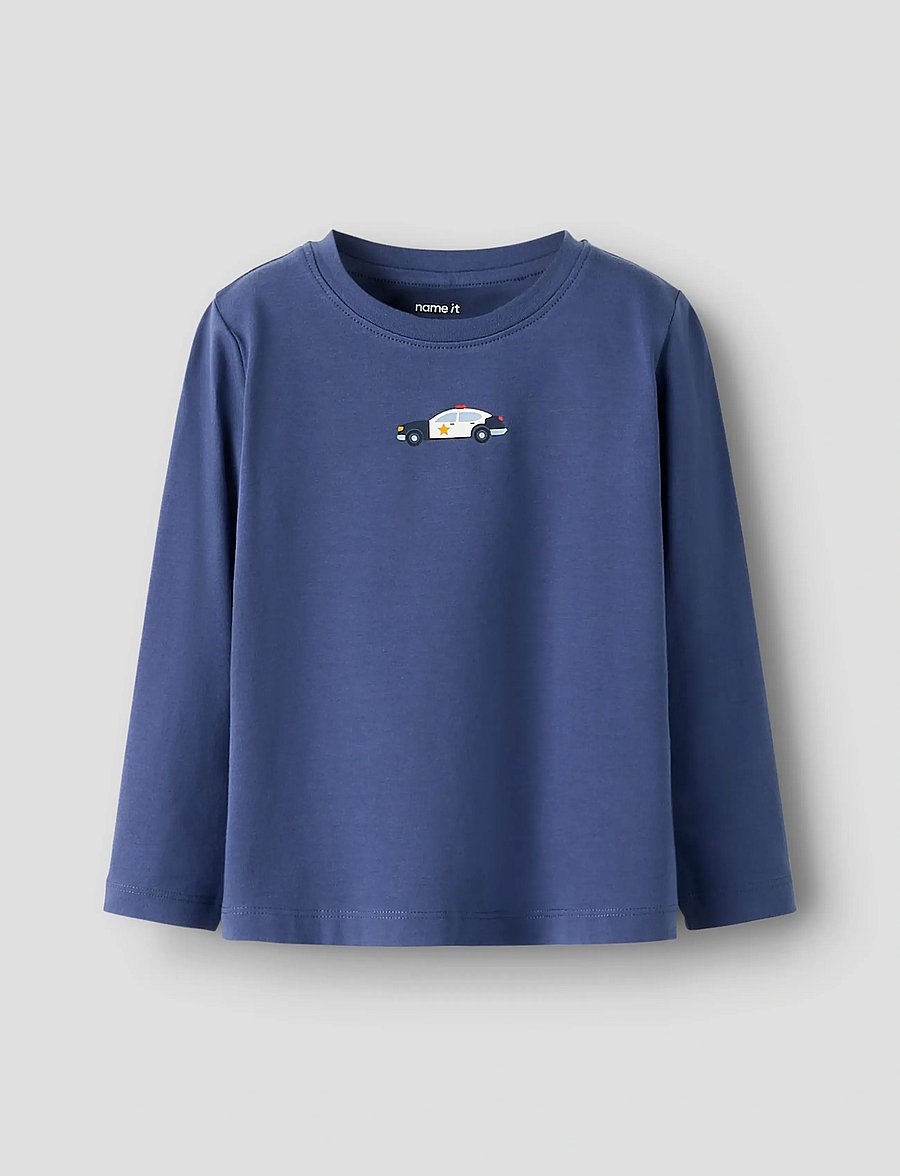name it - NMMOPALLAN LS TOP - langærmede t-shirts - blue indigo - 0