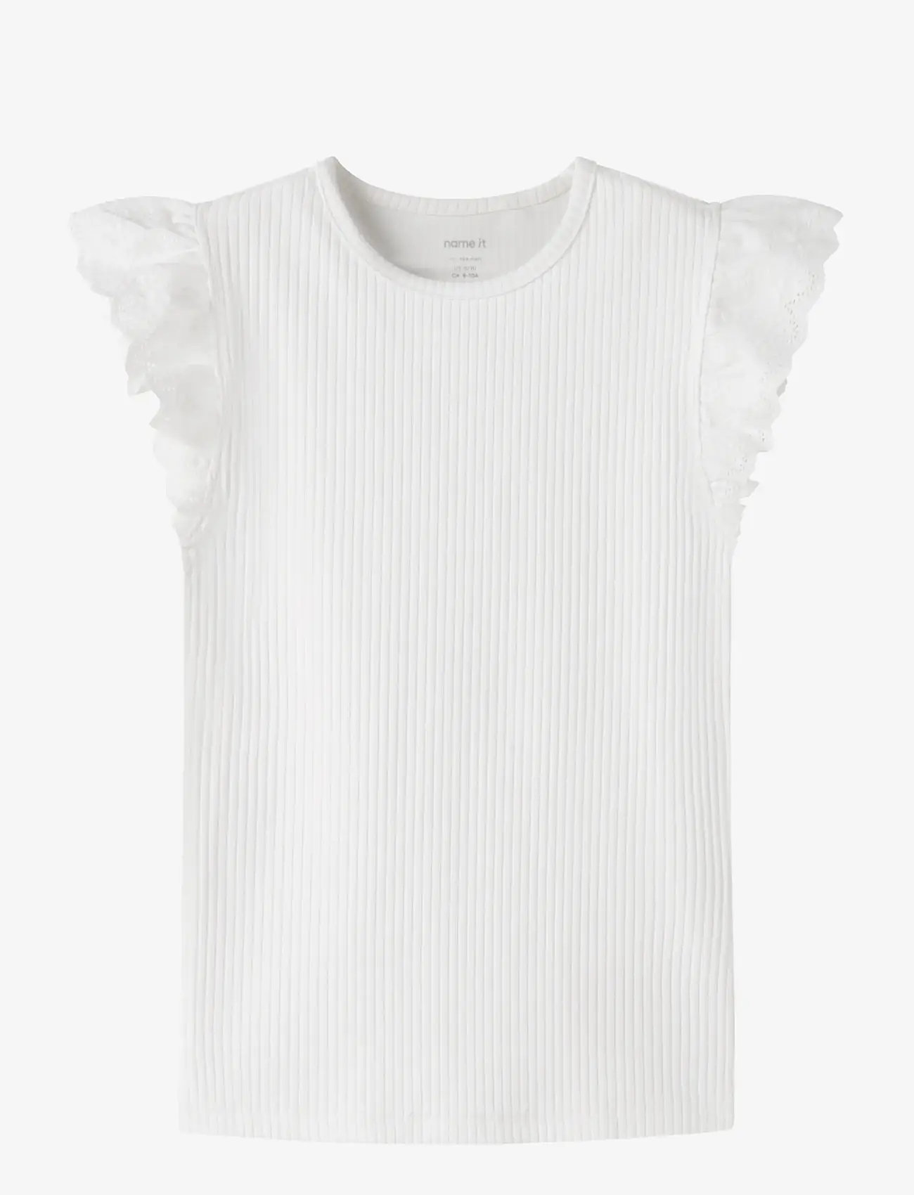 name it - NKFHAVELLE CAP SL TOP - lühikeste varrukatega t-särgid - bright white - 0
