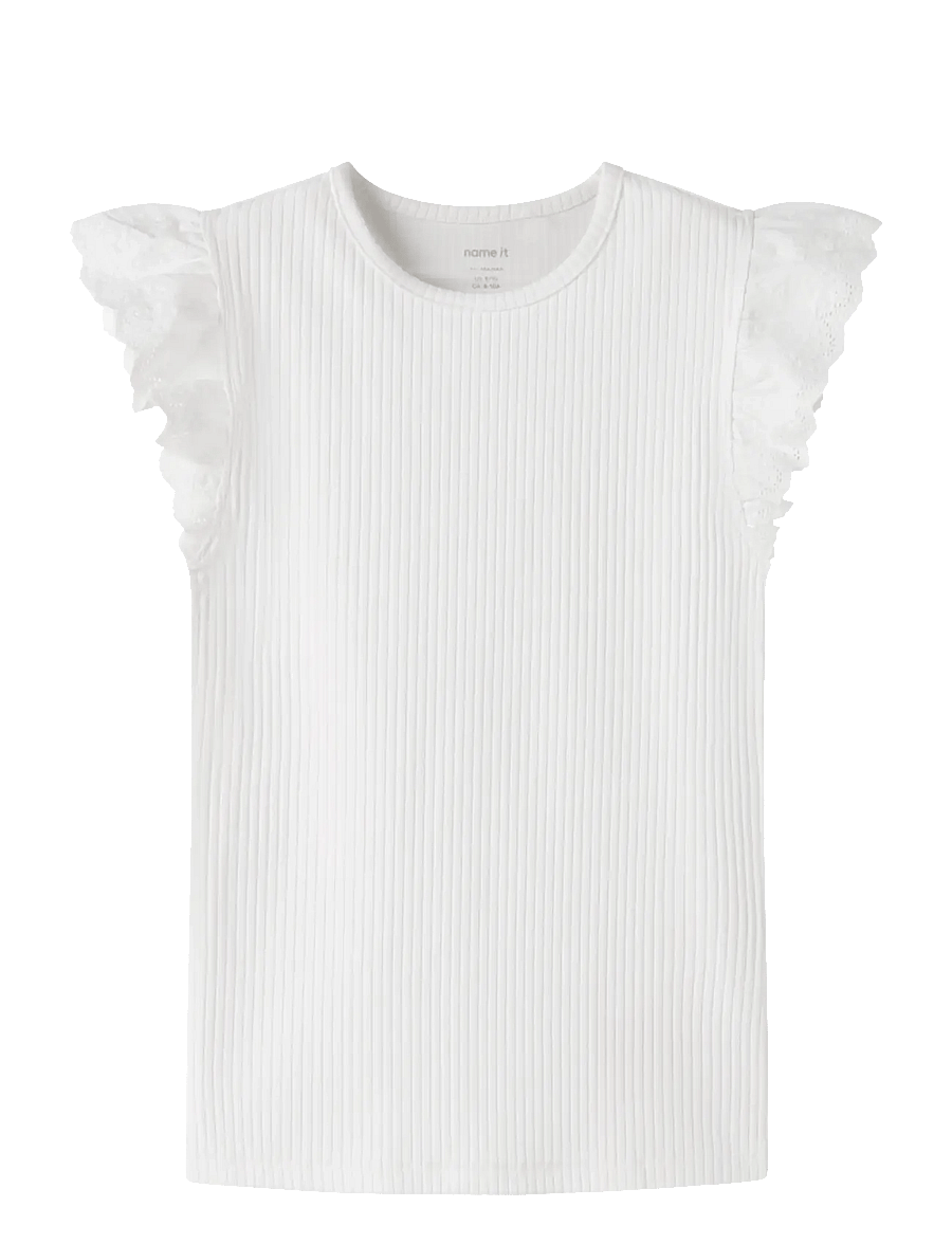 name it - NKFHAVELLE CAP SL TOP - kortärmade t-shirts - bright white - 0