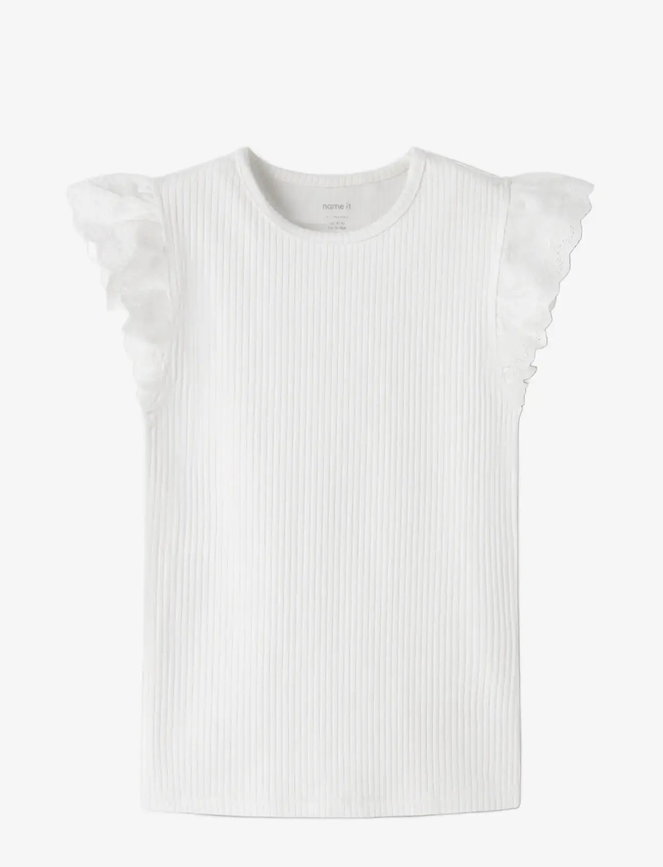 name it - NKFHAVELLE CAP SL TOP - lühikeste varrukatega t-särgid - bright white - 2