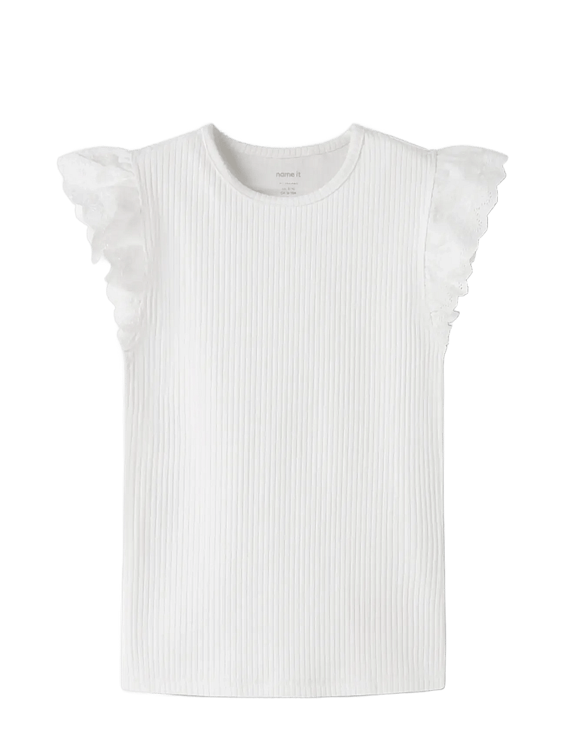 name it - NKFHAVELLE CAP SL TOP - lühikeste varrukatega t-särgid - bright white - 2