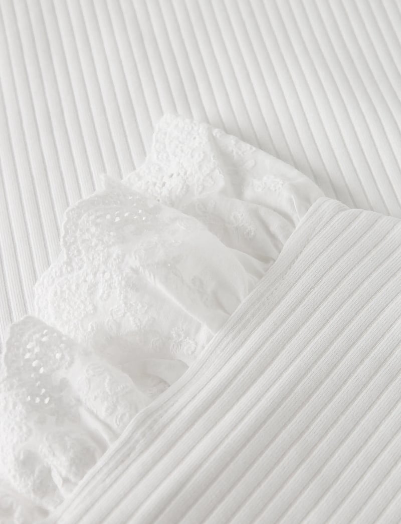 name it - NKFHAVELLE CAP SL TOP - lühikeste varrukatega t-särgid - bright white - 3
