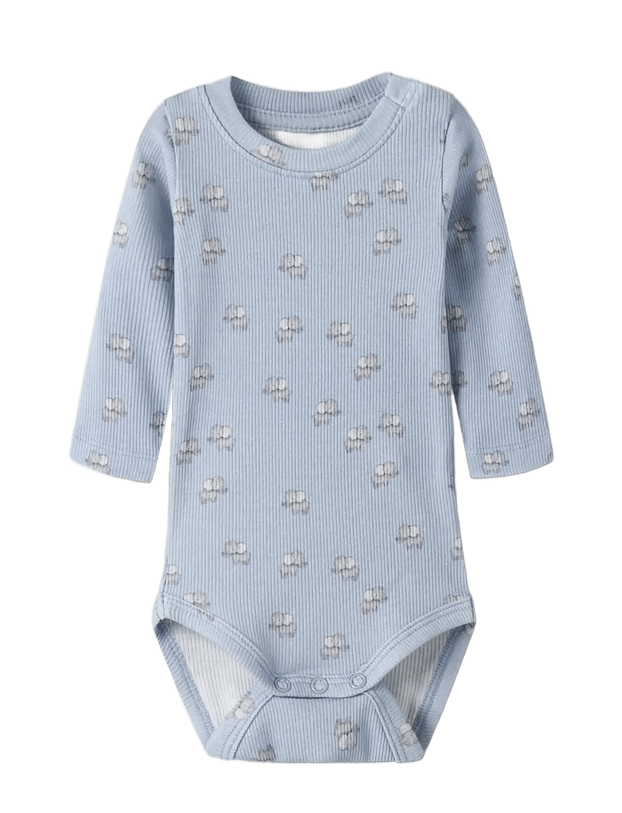 name it - NBMHOBIT LS BODY BOX - rāpulīši ar garām piedurknēm - blue fog - 2