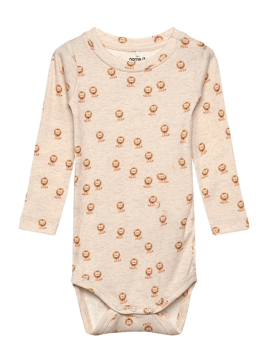 name it - NBMHOBIT LS BODY BOX - langärmelige bodys - peyote melange - 0