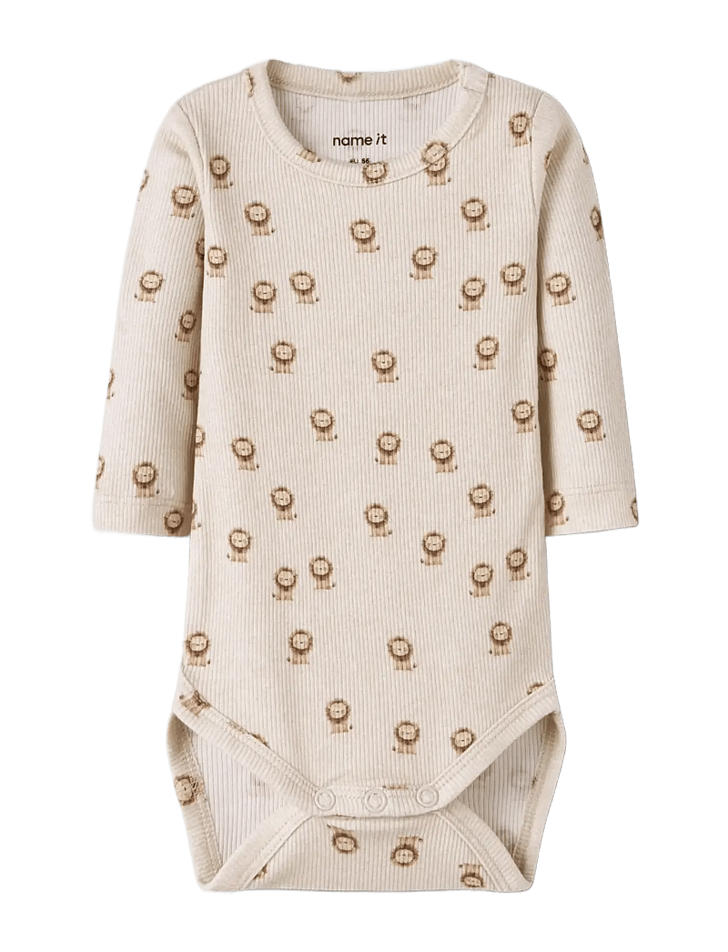 name it - NBMHOBIT LS BODY BOX - langærmede bodyer - peyote melange - 2