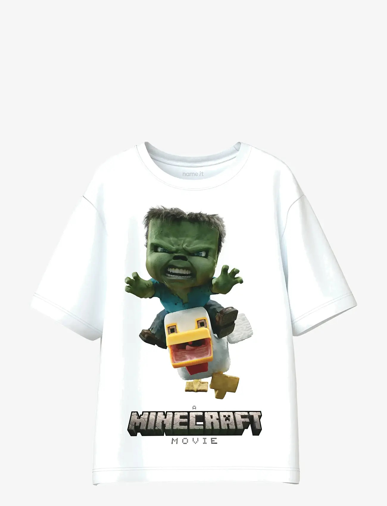 name it - NKMNIF MINECRAFT SS NREG TOP LNOOS BFU - kortærmede t-shirts - bright white - 0