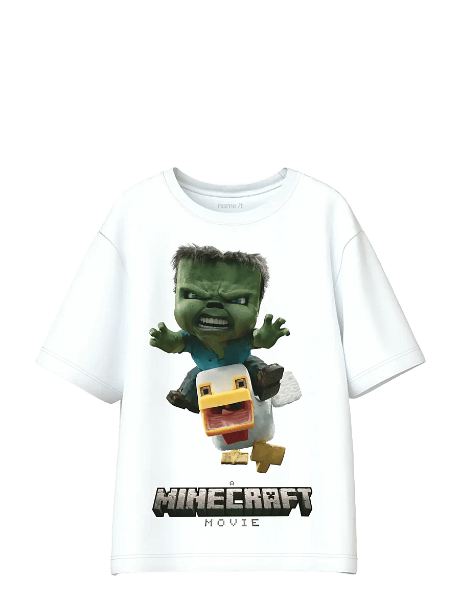 name it - NKMNIF MINECRAFT SS NREG TOP LNOOS BFU - t-krekli ar īsām piedurknēm - bright white - 1
