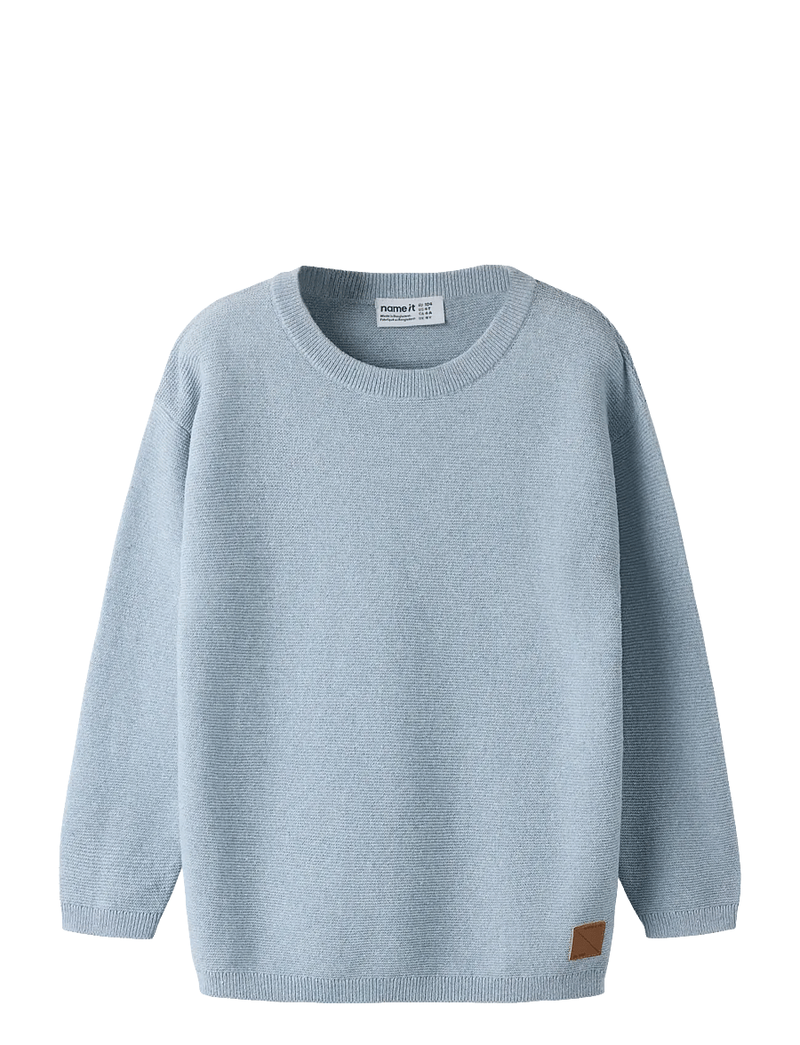 name it - NMMHAYES LS LOOSE KNIT - trøjer - blue fog - 0