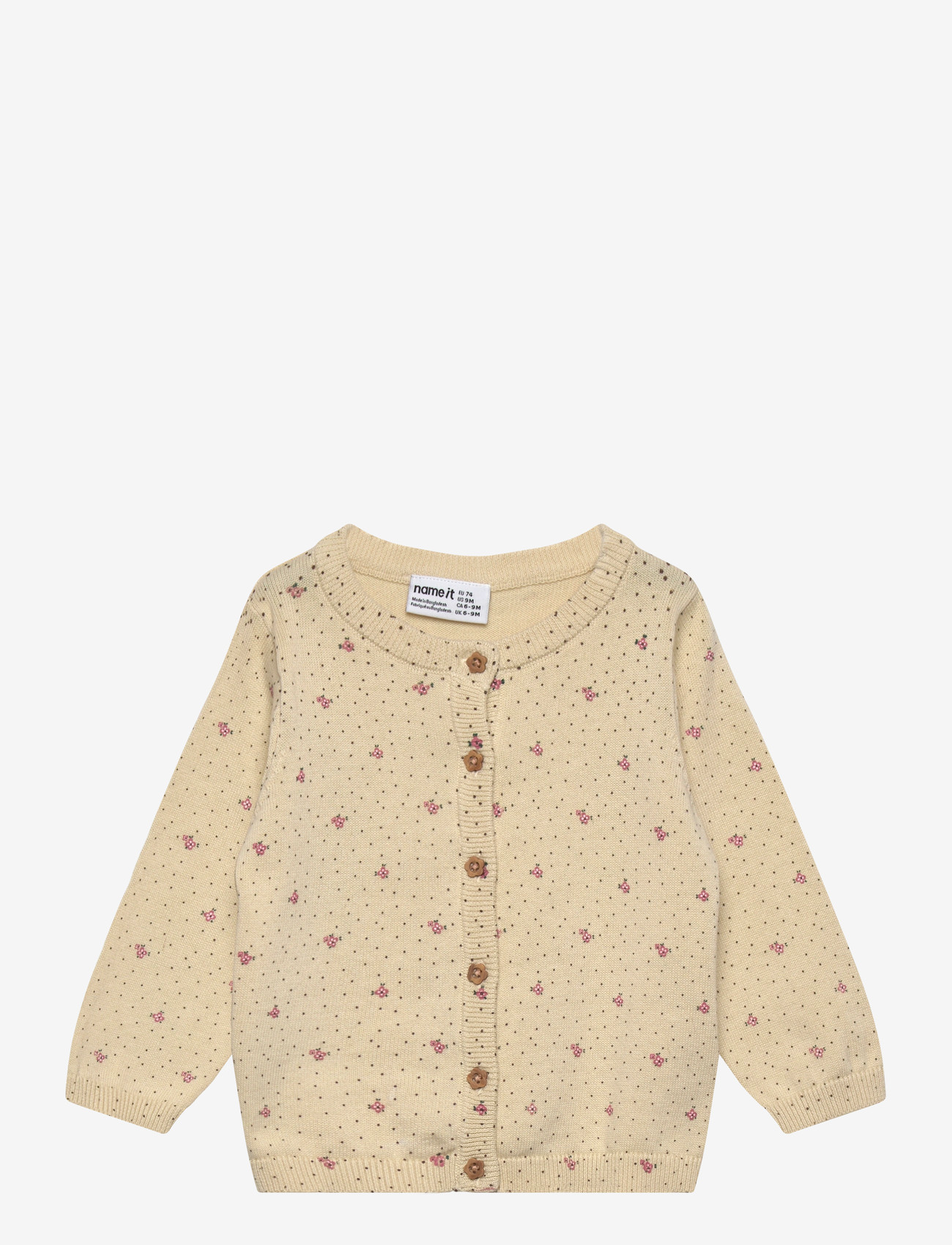name it - NBFHIDE LS KNIT CARD - cardigans - almond milk - 0
