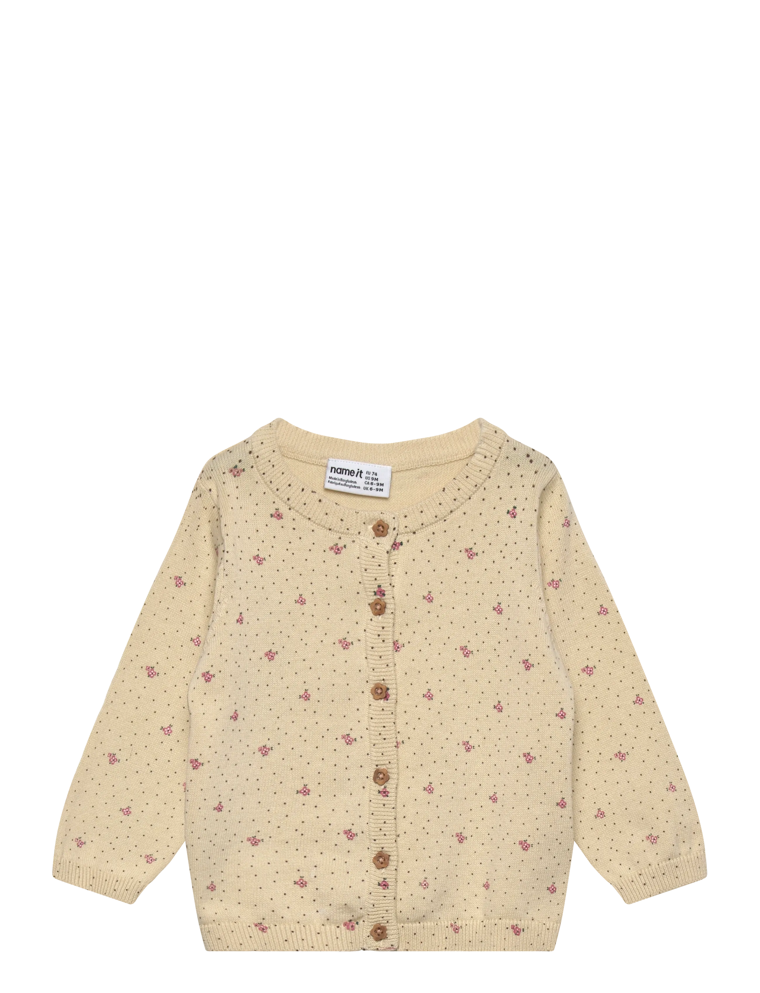 name it NBFHIDE LS KNIT CARD - Strik - ALMOND MILK / cream