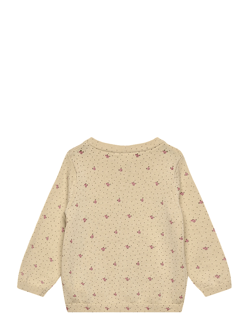 name it - NBFHIDE LS KNIT CARD - cardigans - almond milk - 1