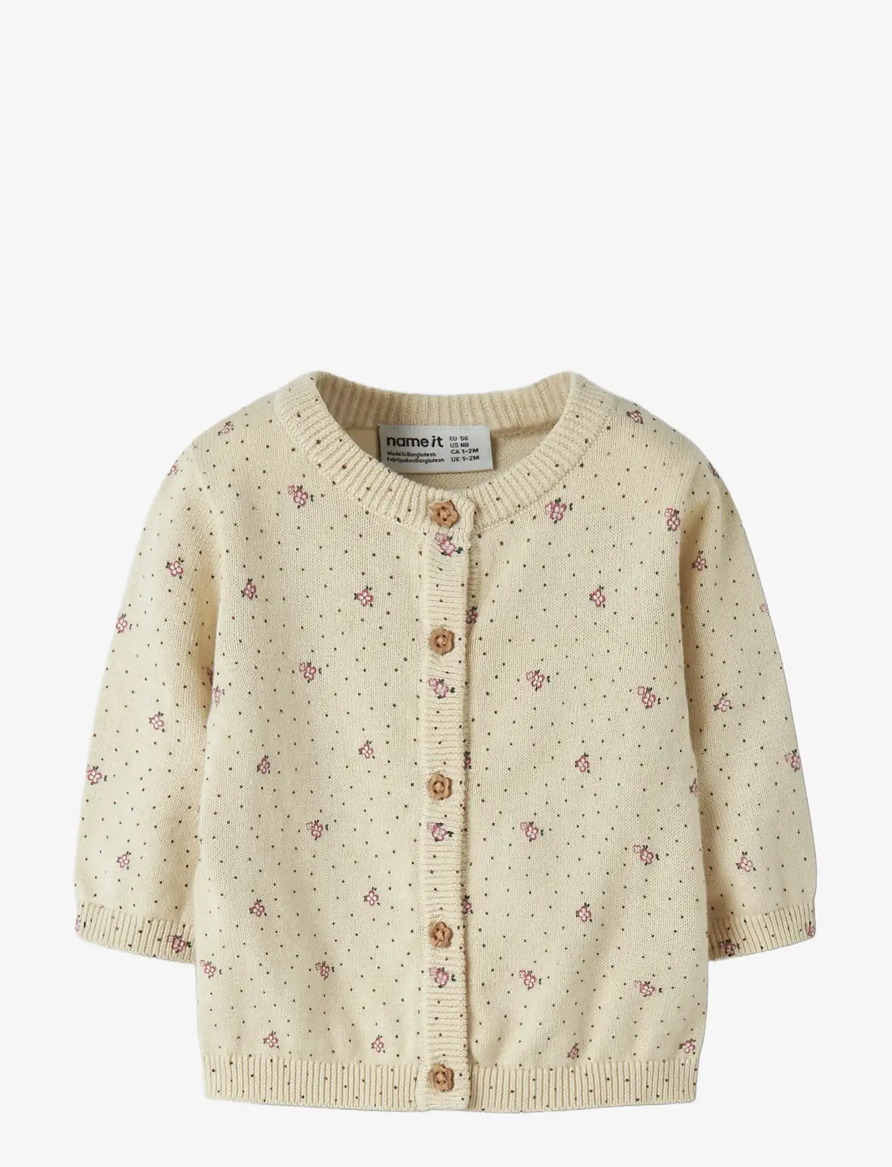 name it - NBFHIDE LS KNIT CARD - cardigans - almond milk - 2