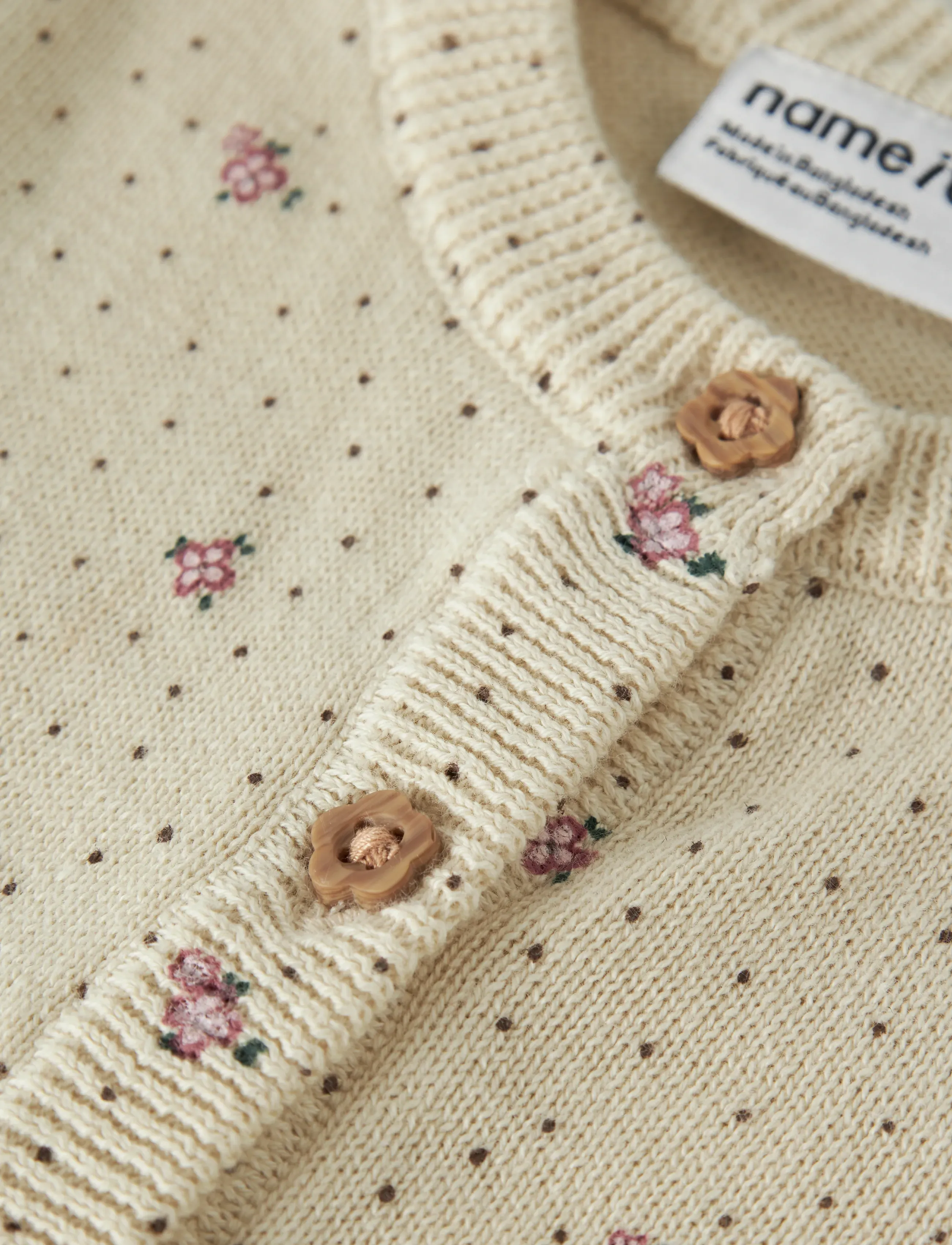 name it - NBFHIDE LS KNIT CARD - kardiganid - almond milk - 3