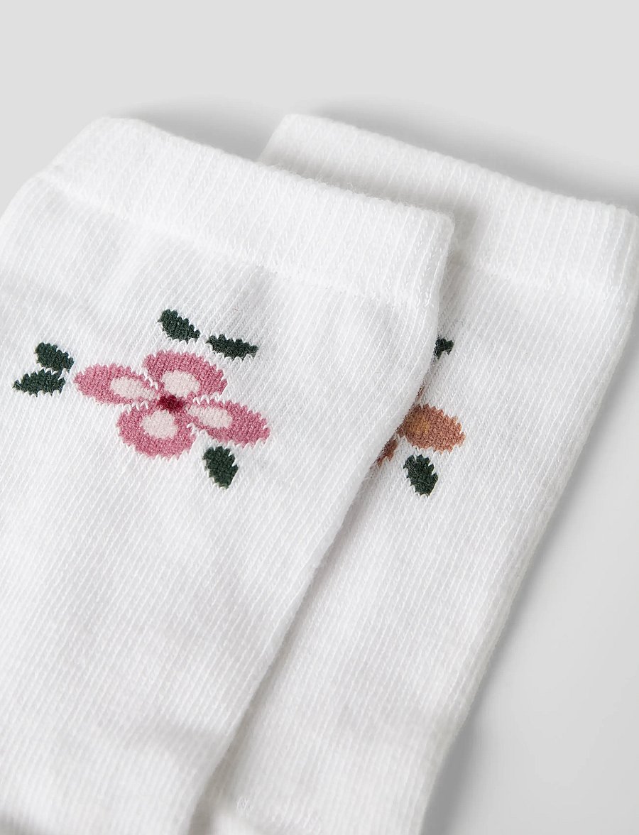 name it - NMFHOLLIE 2P SOCK - sokid - bright white - 3