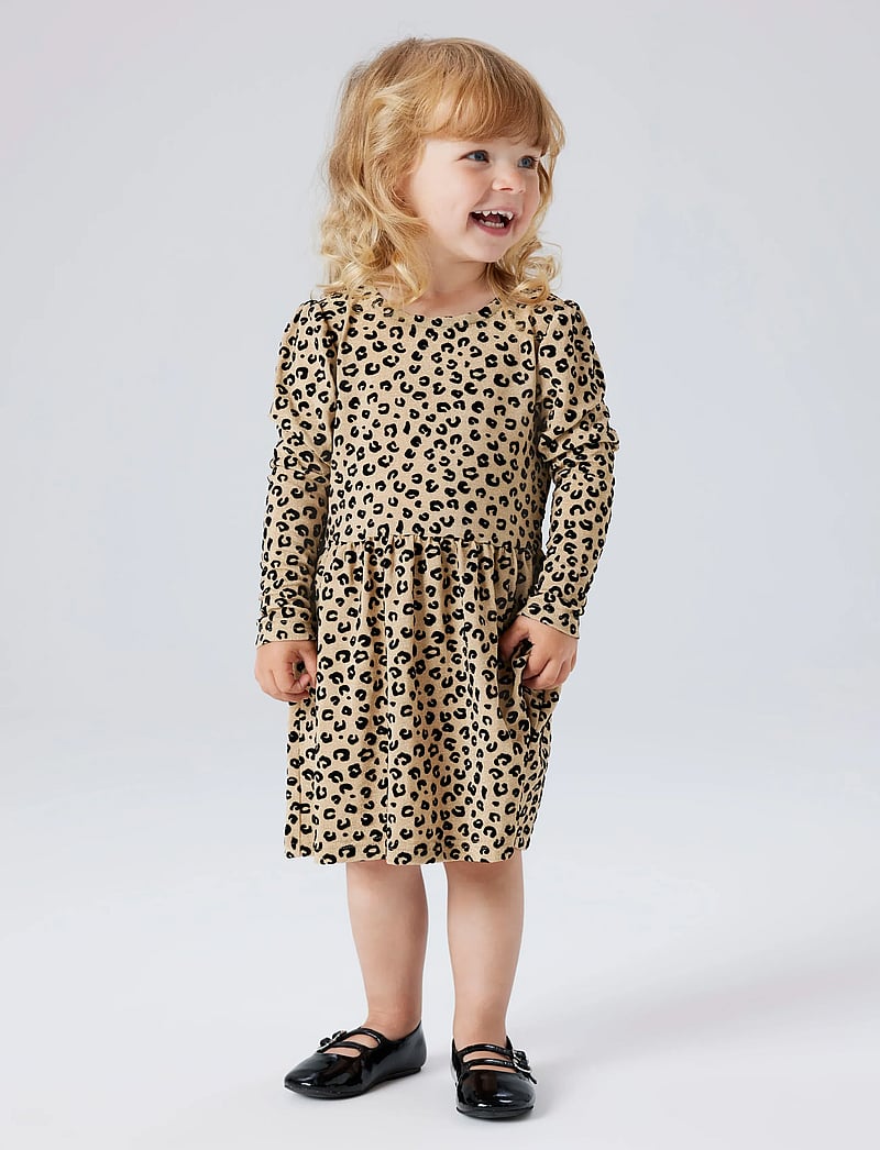 name it - NMFREBEKKA LS DRESS - langerma casual kjóll - silver mink - 4