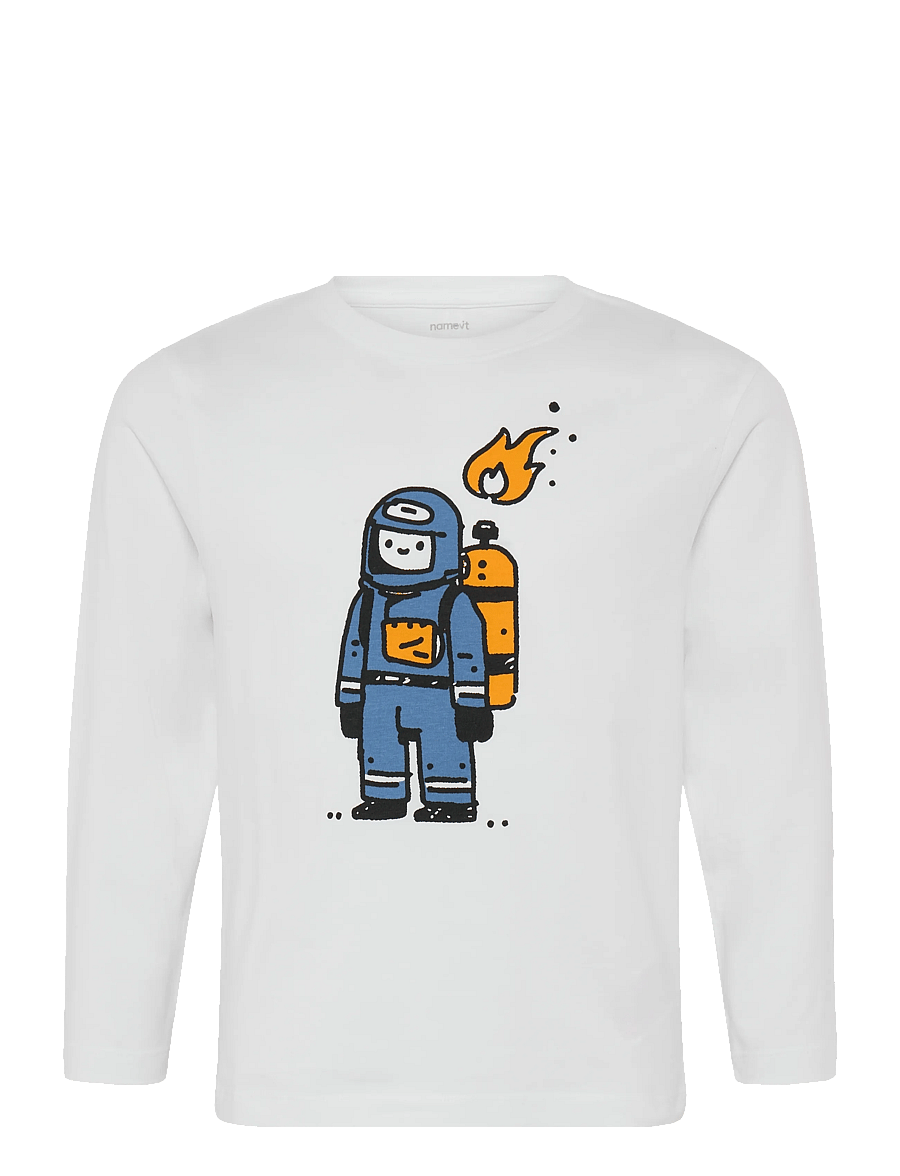 name it - NMMRONNI LS NREG TOP - langærmede t-shirts - bright white - 0