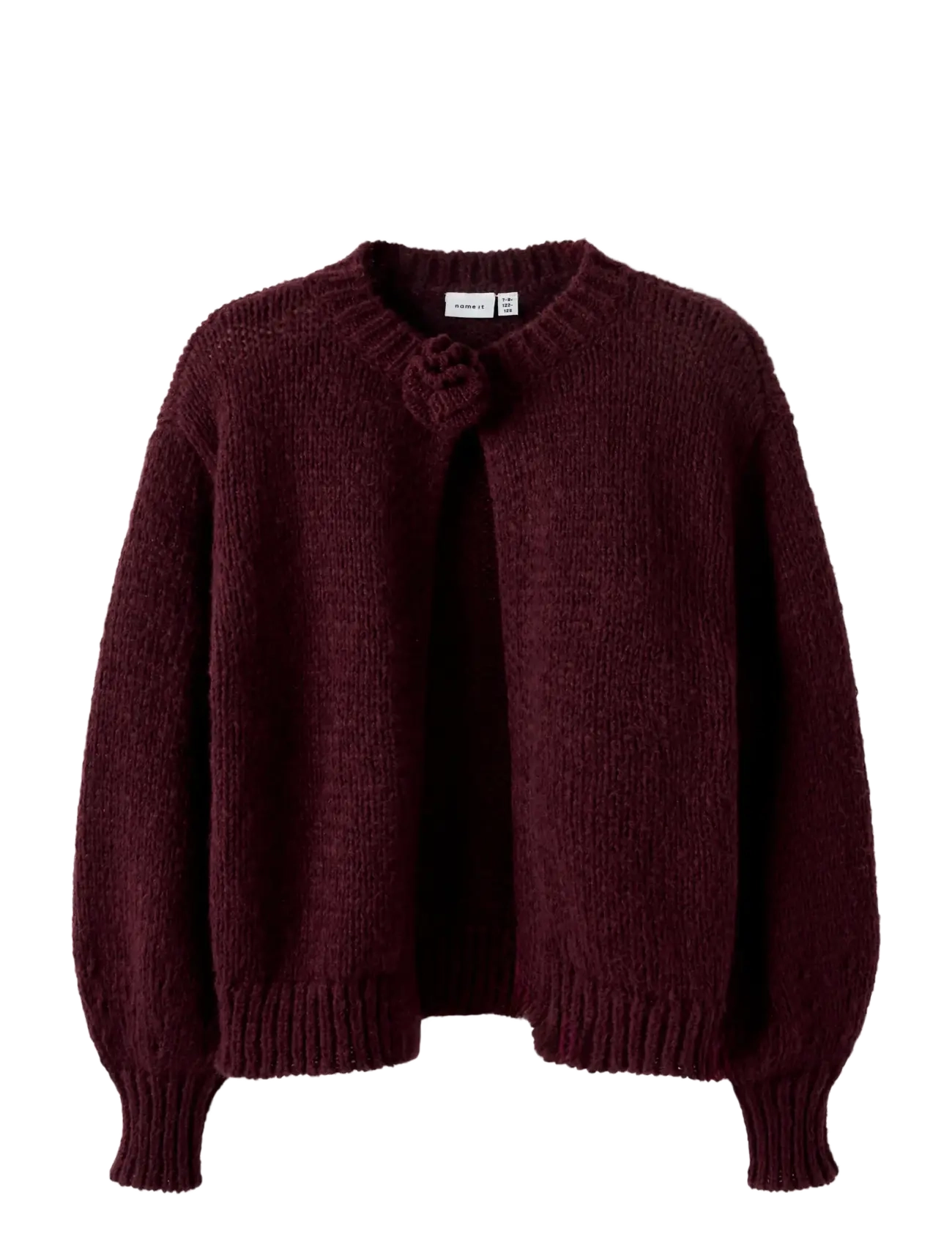 NAME IT Nkfroxanne Ls Knit Card Burgundy - 122-128 - Kinder