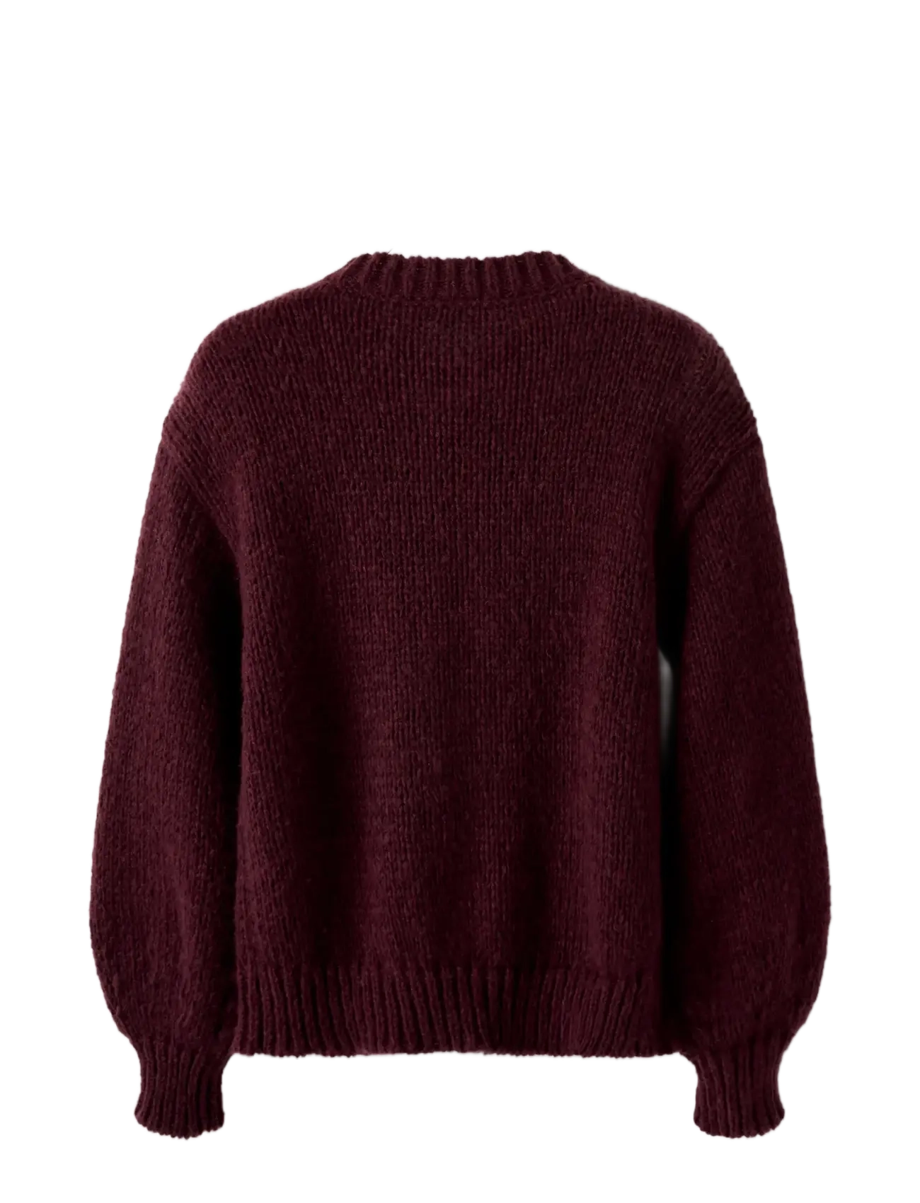 name it - NKFROXANNE LS KNIT CARD - susegamieji megztiniai - burgundy - 2