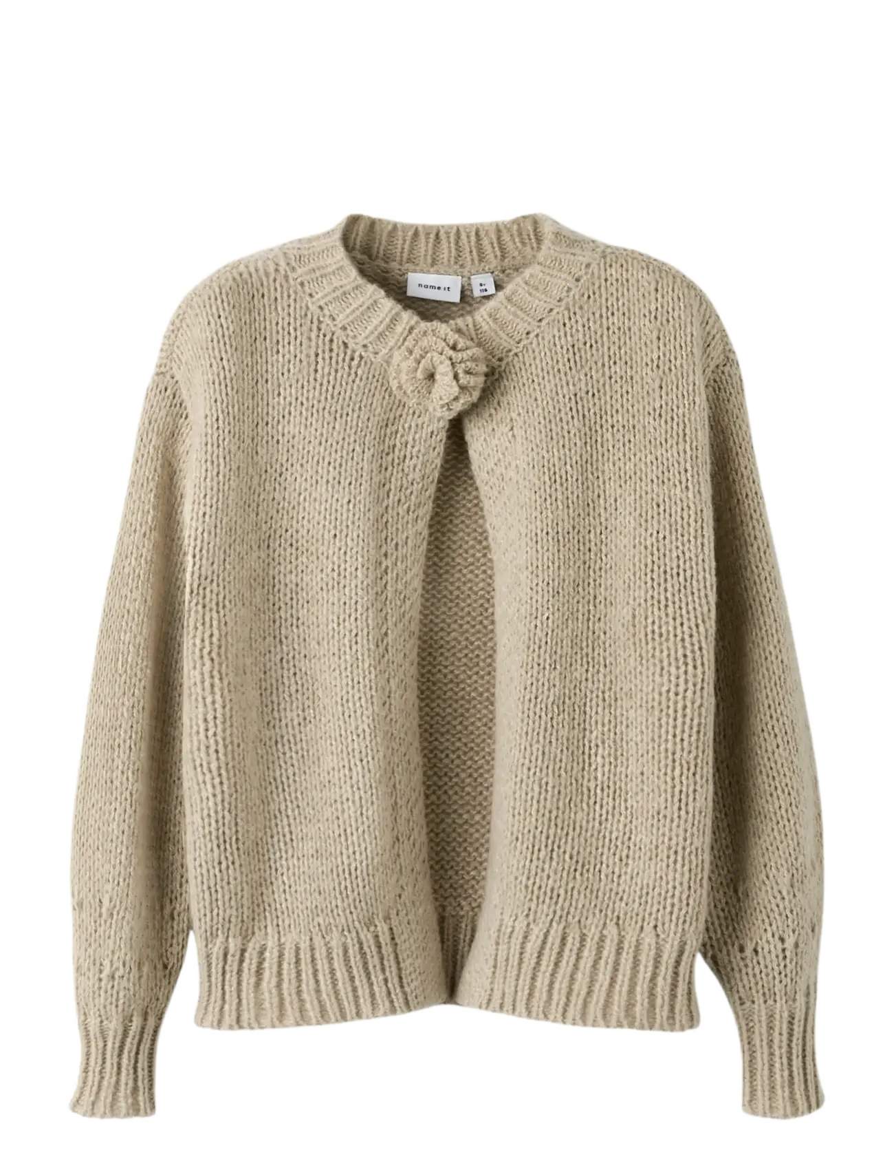 NAME IT Nkfroxanne Ls Knit Card Beige - 122-128 - Kinder