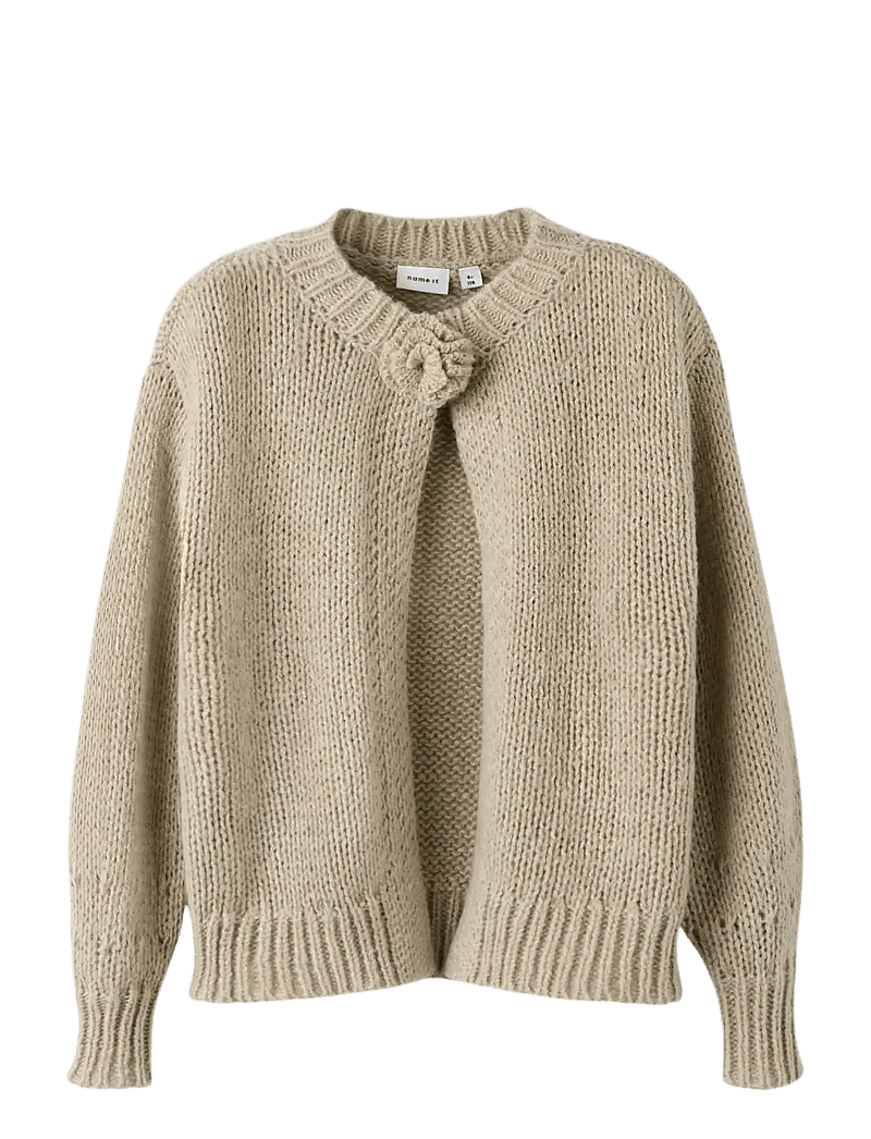 name it - NKFROXANNE LS KNIT CARD - cardigans - peyote melange - 0