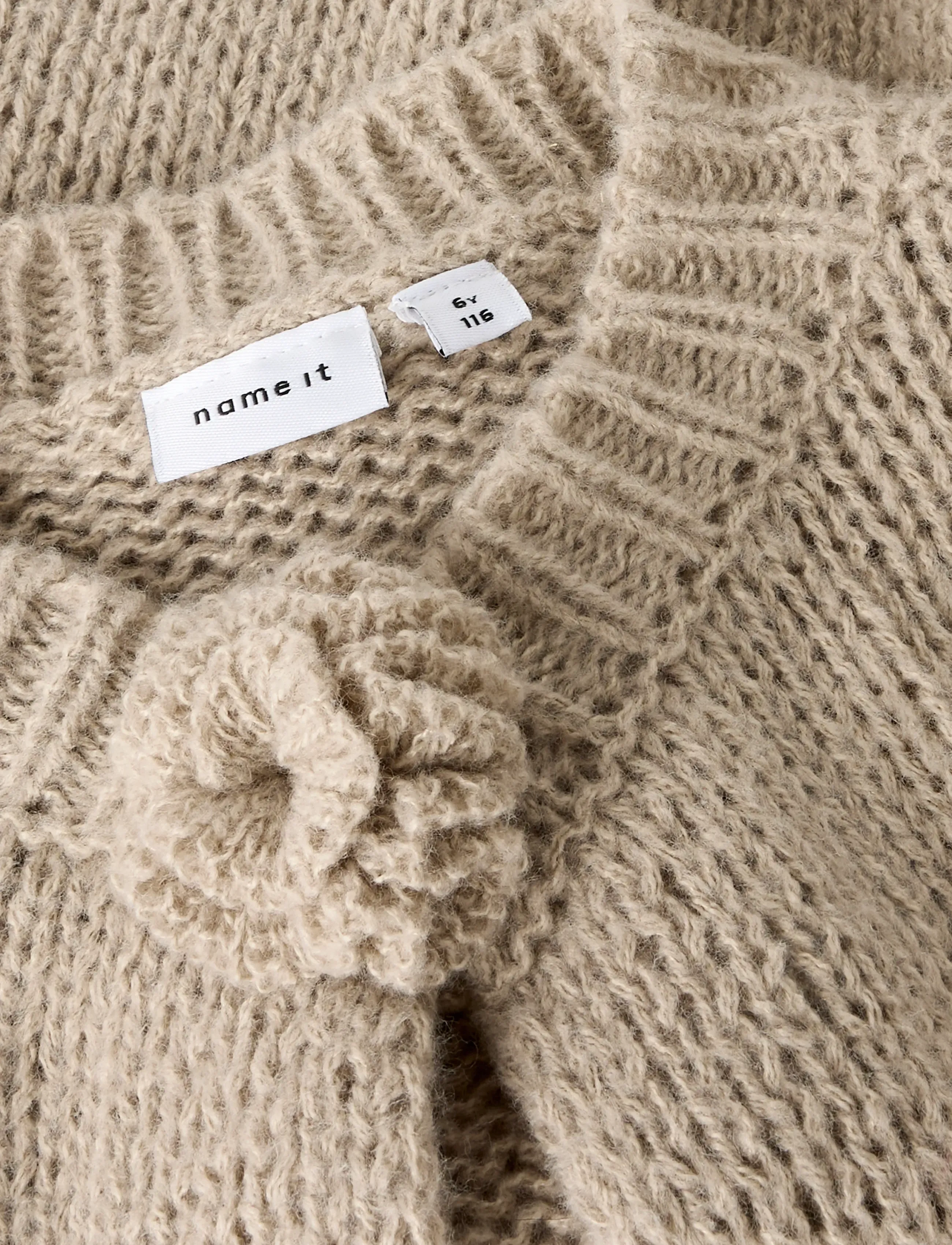 name it - NKFROXANNE LS KNIT CARD - dzianinowe - peyote melange - 3