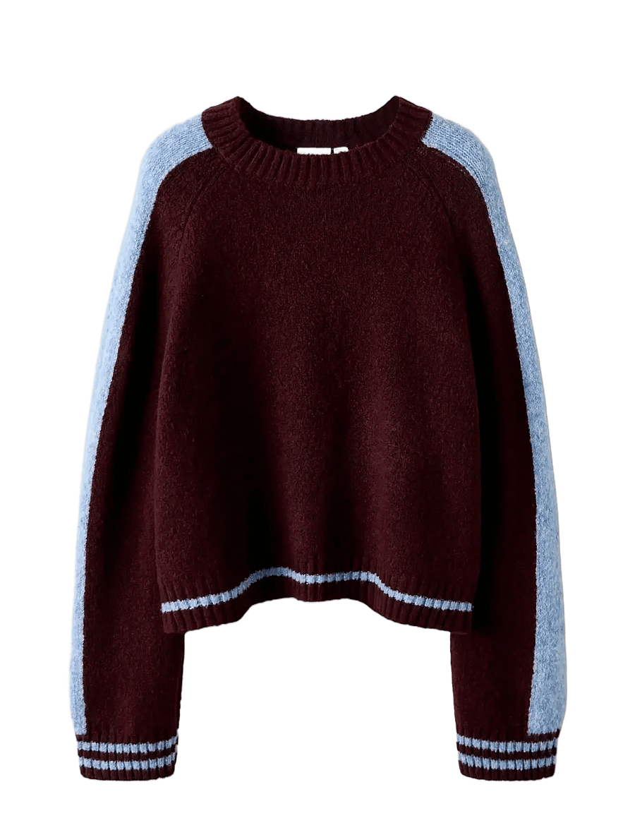 name it - NKFRANIA LS KNIT - pulls - burgundy - 2