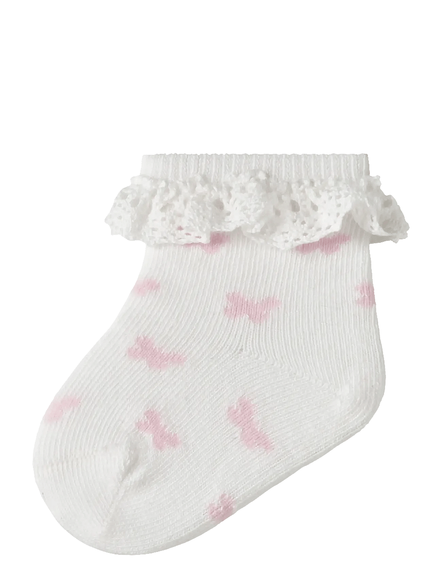 name it - NBFFUTTERFLY SOCK - baby-socken - cloud dancer - 0