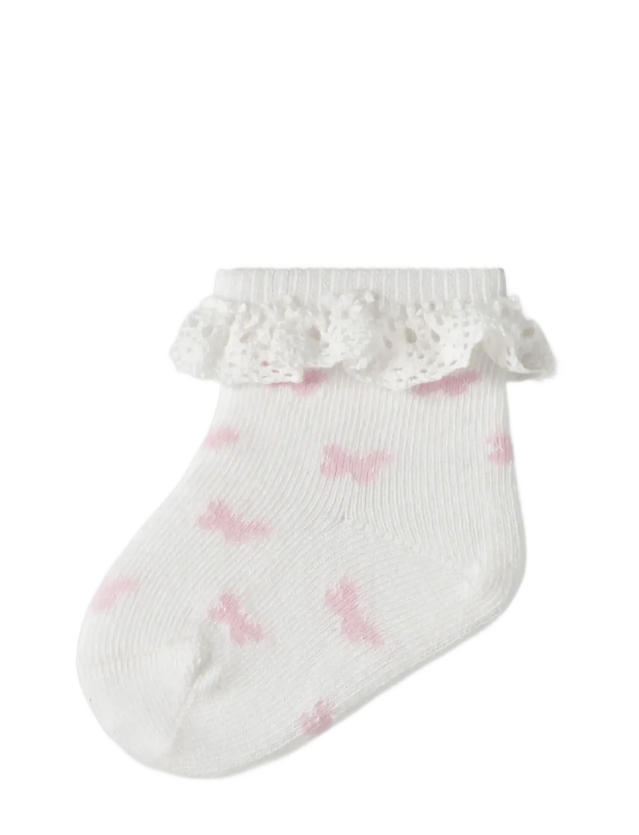 name it - NBFFUTTERFLY SOCK - suvised sooduspakkumised - cloud dancer - 1