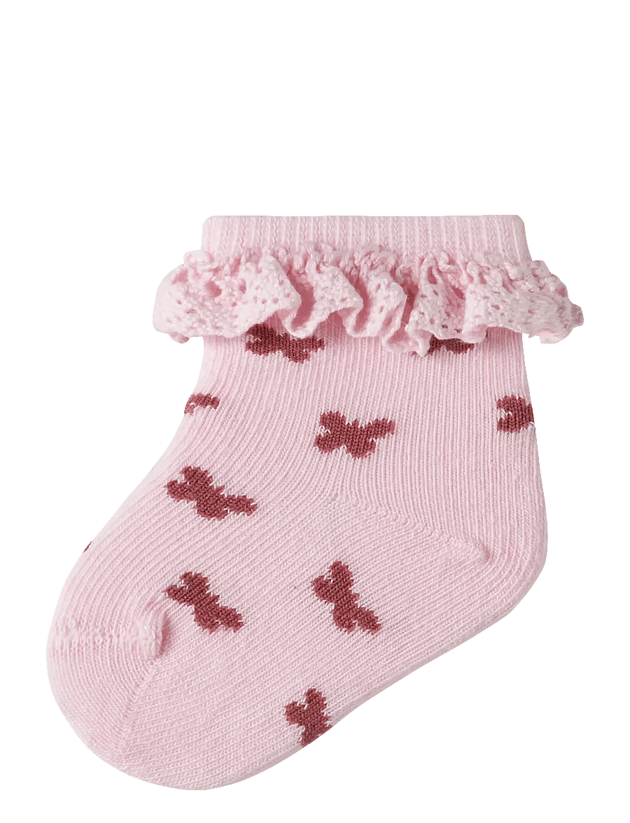 name it - NBFFUTTERFLY SOCK - beebisokid - cradle pink - 0