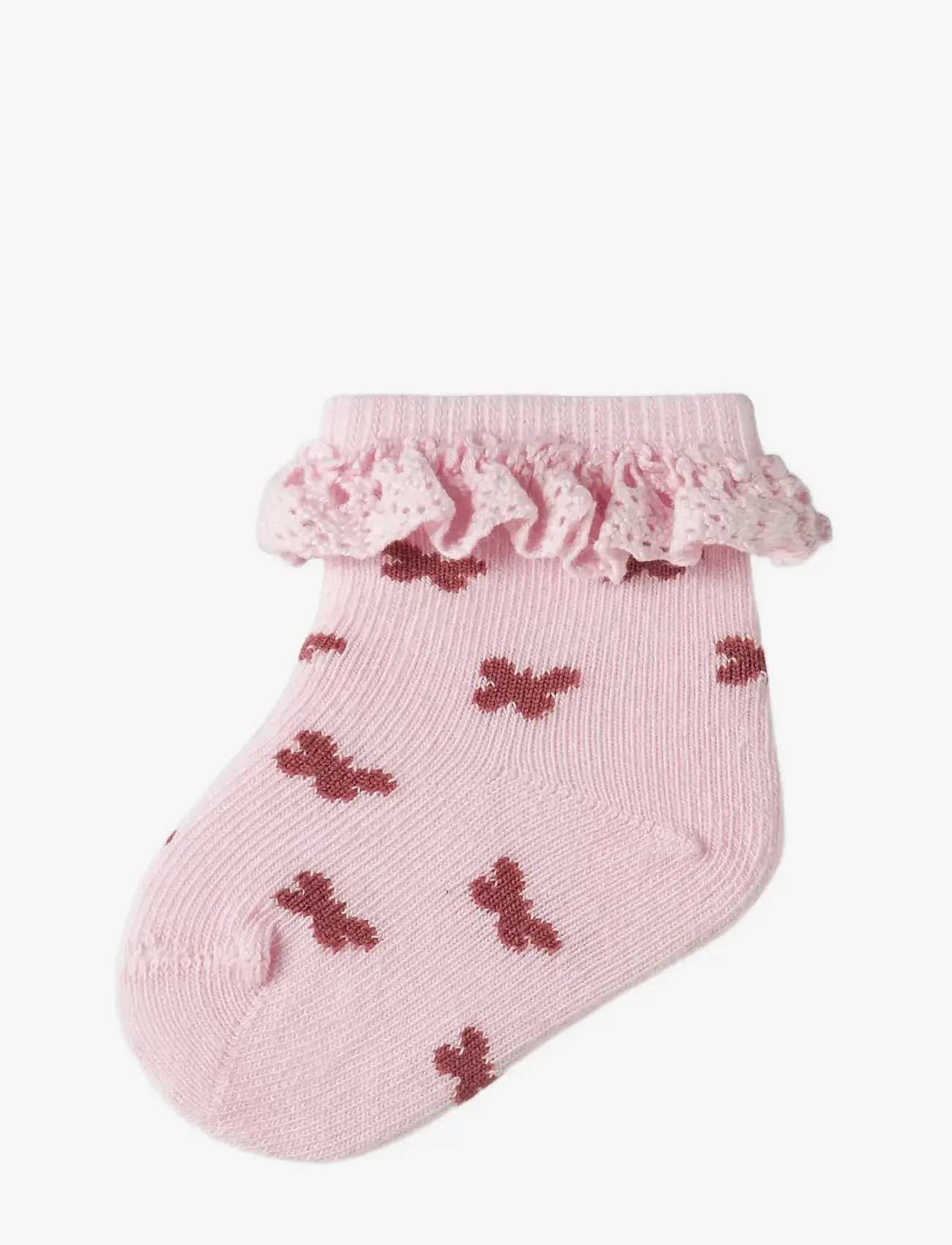 name it - NBFFUTTERFLY SOCK - laveste priser - cradle pink - 1