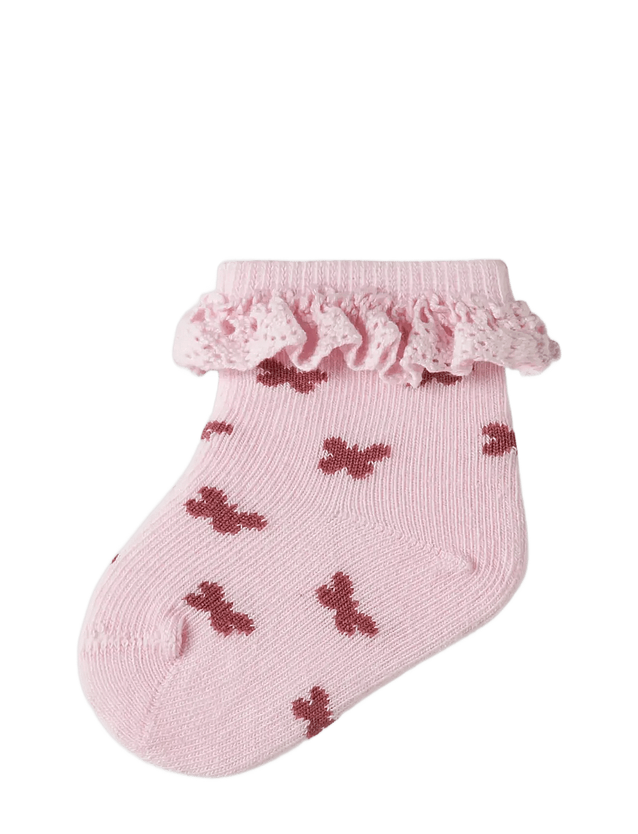 name it - NBFFUTTERFLY SOCK - beebisokid - cradle pink - 1