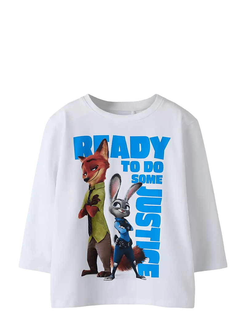 name it - NMMNOMAL ZOOTROPOLIS NREG LS TOP BOX WDI - langærmede t-shirts - bright white - 0