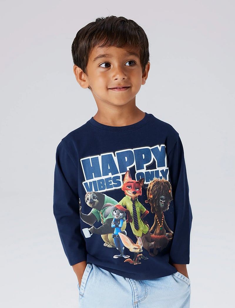 name it - NMMNOMAL ZOOTROPOLIS NREG LS TOP BOX WDI - pikkade varrukatega t-särgid - navy blazer - 0