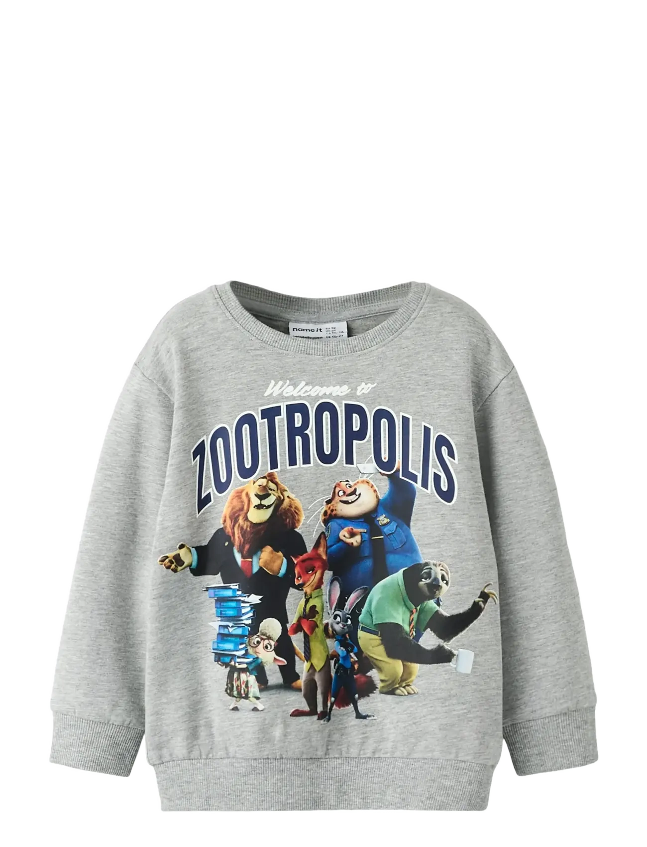 name it NMMNOEL ZOOTROPOLIS NREG SWEAT BRU WDI - Baby 44-92 - GREY MELANGE / grey