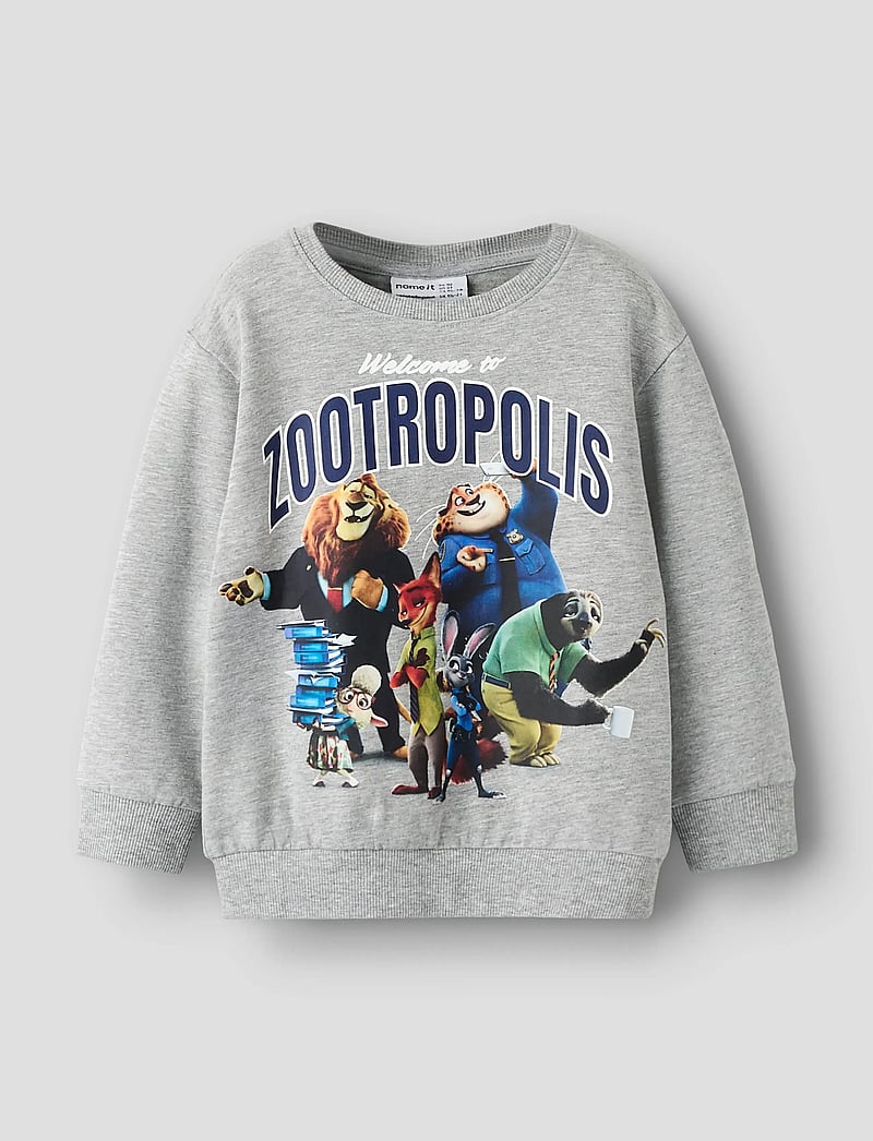 name it - NMMNOEL ZOOTROPOLIS NREG SWEAT BRU WDI - dressipluusid - grey melange - 0