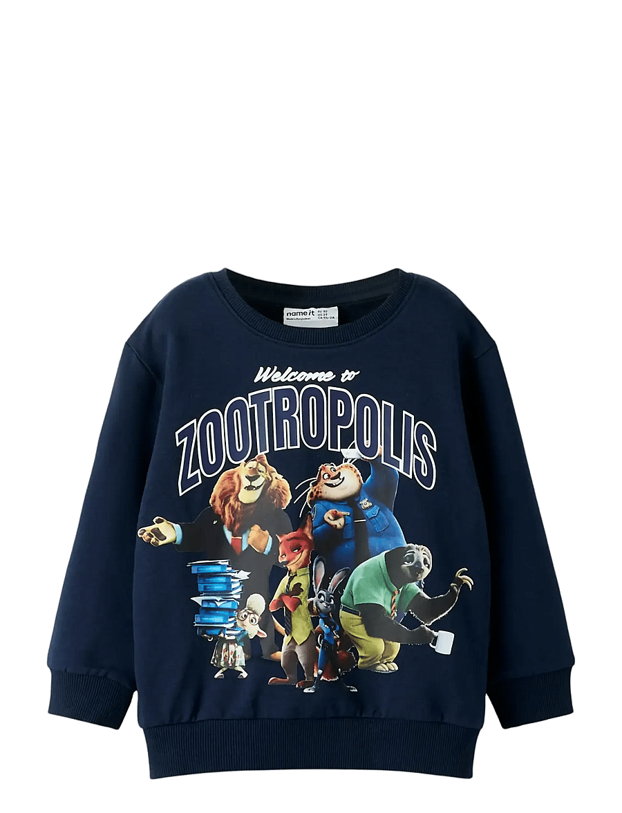 name it - NMMNOEL ZOOTROPOLIS NREG SWEAT BRU WDI - sweatshirts - navy blazer - 0
