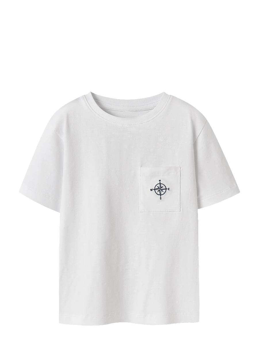 name it - NMMHEATH SS NREG TOP - kurzärmelige - bright white - 0