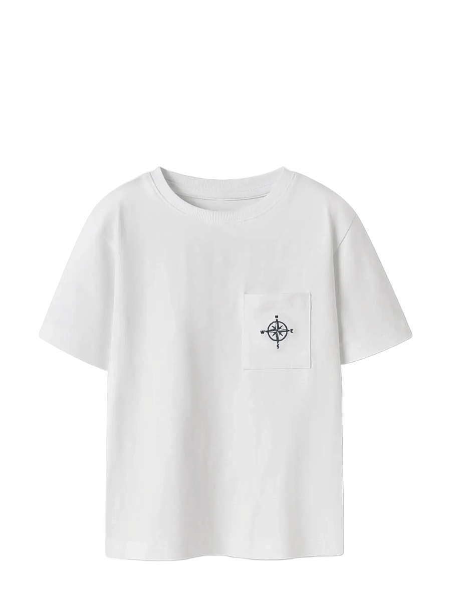 name it - NMMHEATH SS NREG TOP - kurzärmelige - bright white - 2