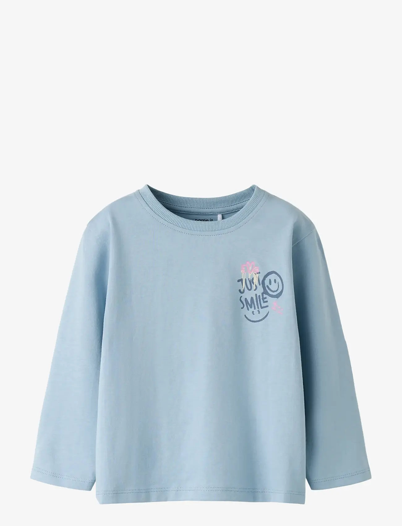 name it - NMFRILANAS LS NREG TOP - langærmede t-shirts - blue fog - 0