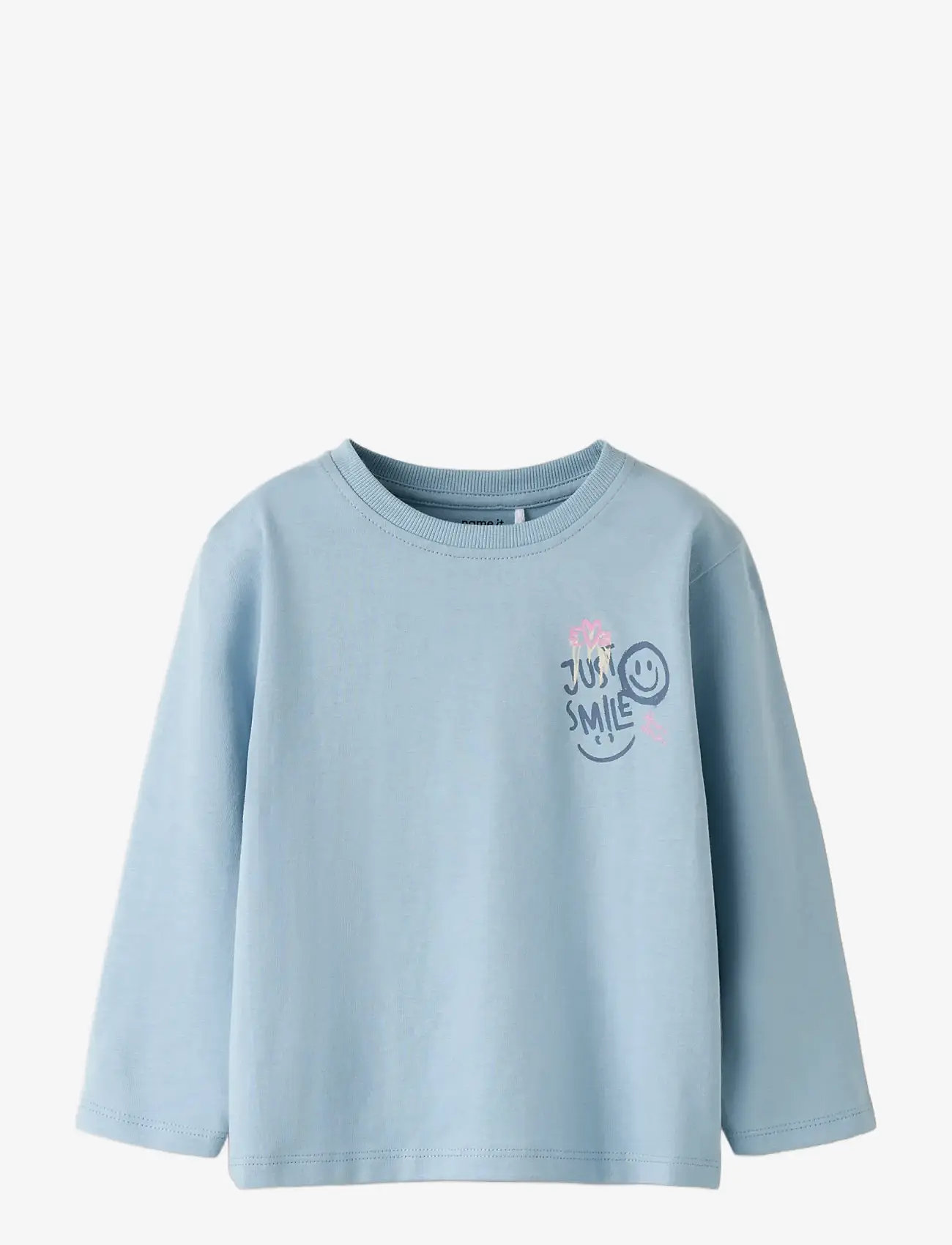name it - NMFRILANAS LS NREG TOP - langærmede t-shirts - blue fog - 2