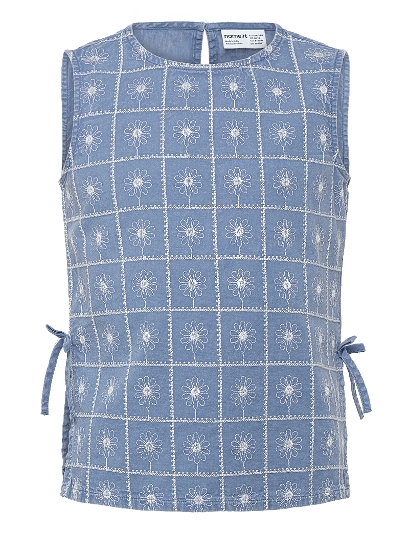 name it - NKFHERTA SL TOP - blusen & tuniken - faded denim - 0